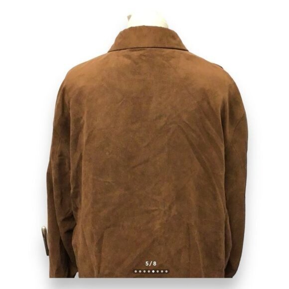 Pronto Uomo Men’s Full Zip Faux Suede Jacket, Brown, size XXL - Picture 4 of 7